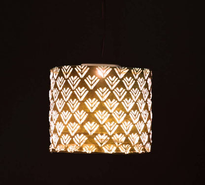 Stella Chevron Drum Solar Lantern - Copper