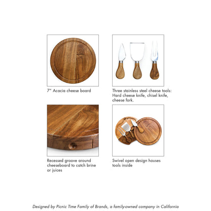 Acacia Brie Cheese Cutting Board & Tools