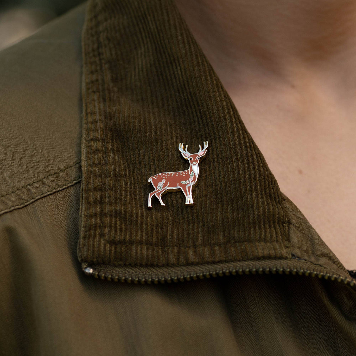 Deer Pin with Gold Antlers