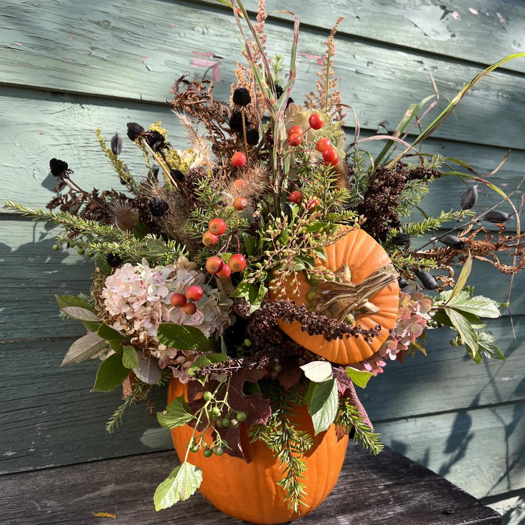 Create A Pumpkin Flower Arrangement