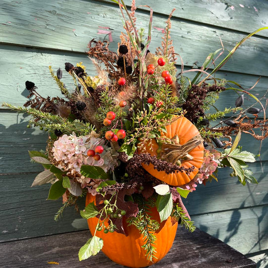 Create A Pumpkin Flower Arrangement