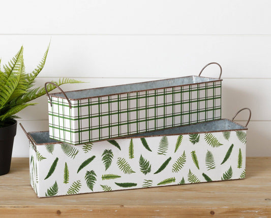 Nested Rectangular Fern Tins - Small