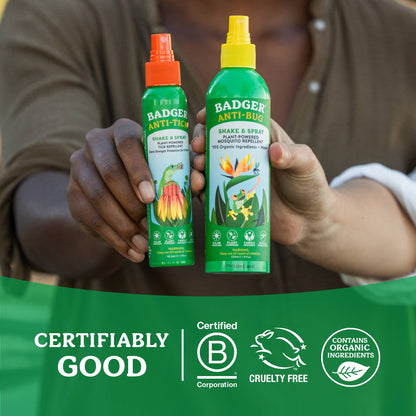 Badger Tick Spray, All Natural Tick Repellent, Deet-Free