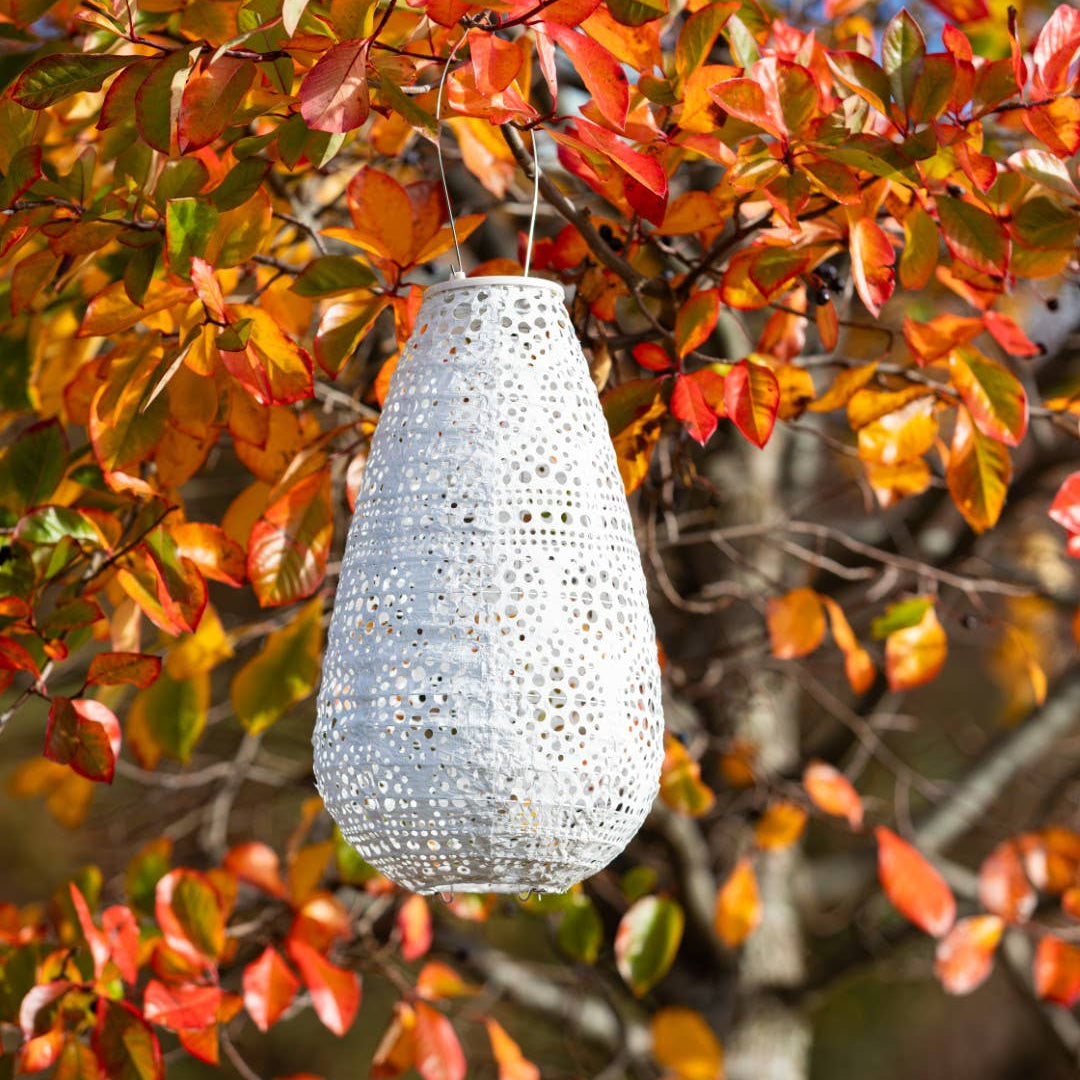 Stella BlossomTeardrop Solar Lantern - Pearl