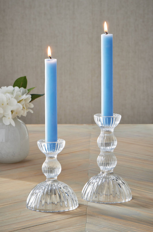 Clear Soda Lime Glass Ella Small Taper Candle Holder