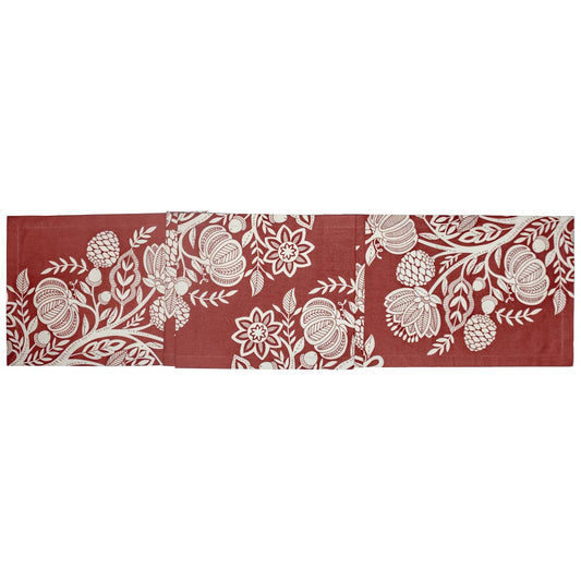 72" Francis Brick Cotton Table Runner Fall