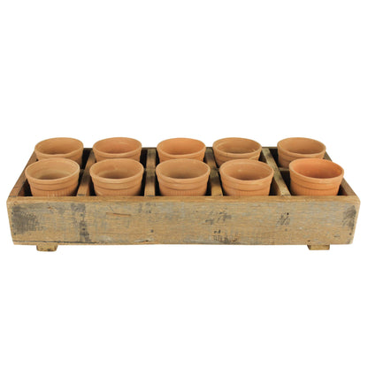 Campo Wood Caddy with 10 Clay Cups