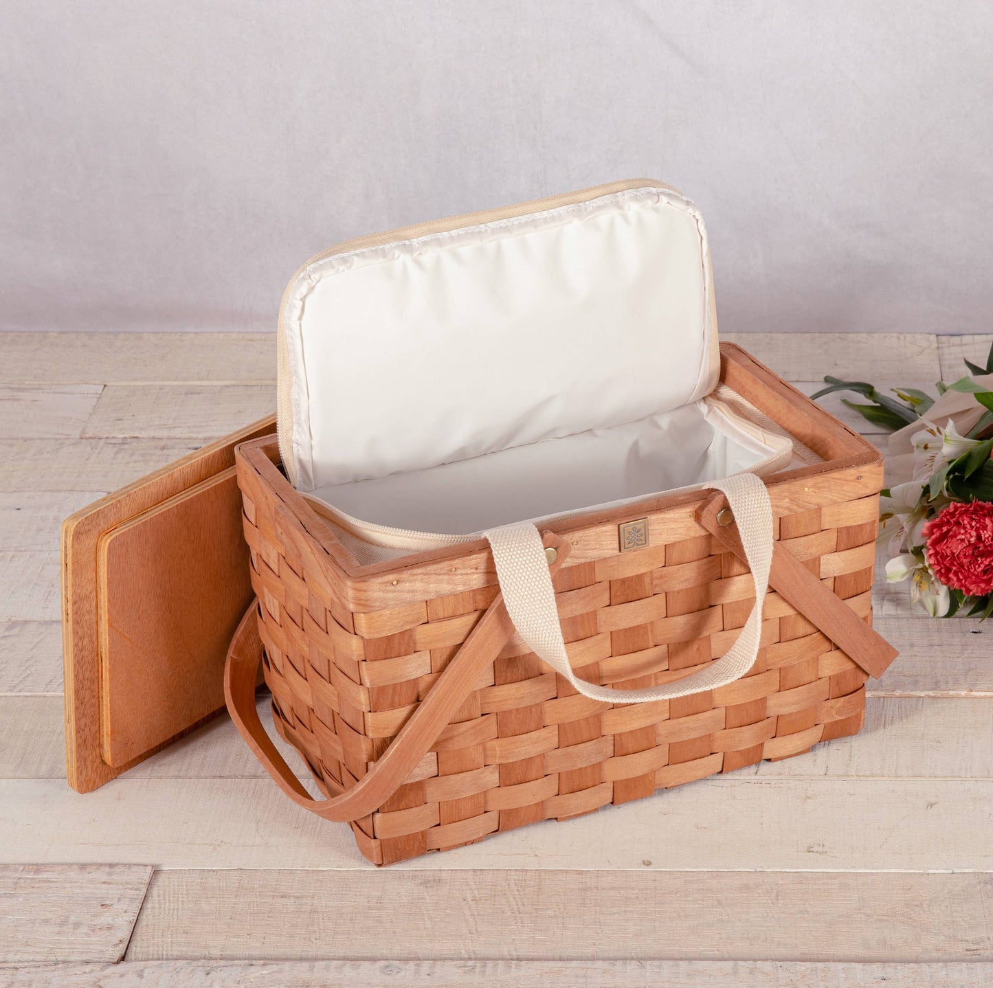 Poppy Personal Picnic Basket, (Beige)