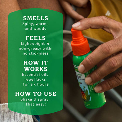 Badger Tick Spray, All Natural Tick Repellent, Deet-Free