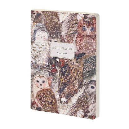 Vegan Leather A5 Notebook - Owls