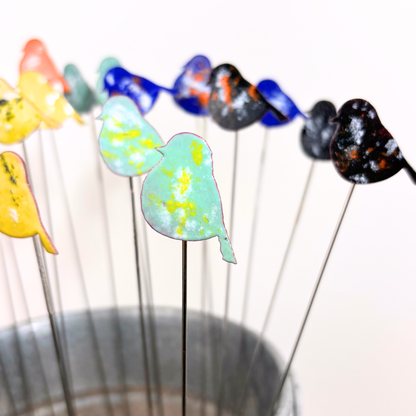 Small Copper Enamel Birds