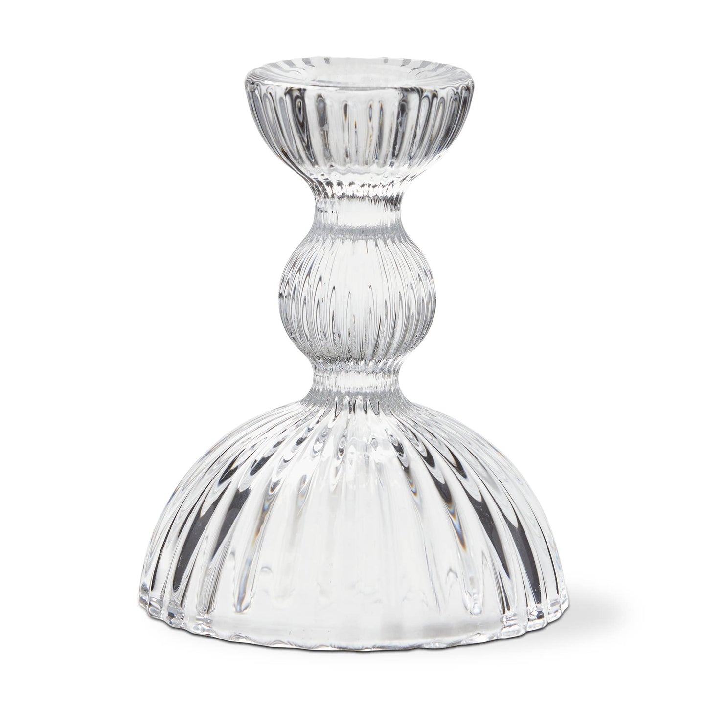 Clear Soda Lime Glass Ella Small Taper Candle Holder