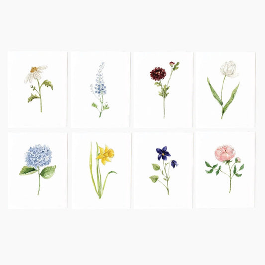Garden flowers assorted notecard set