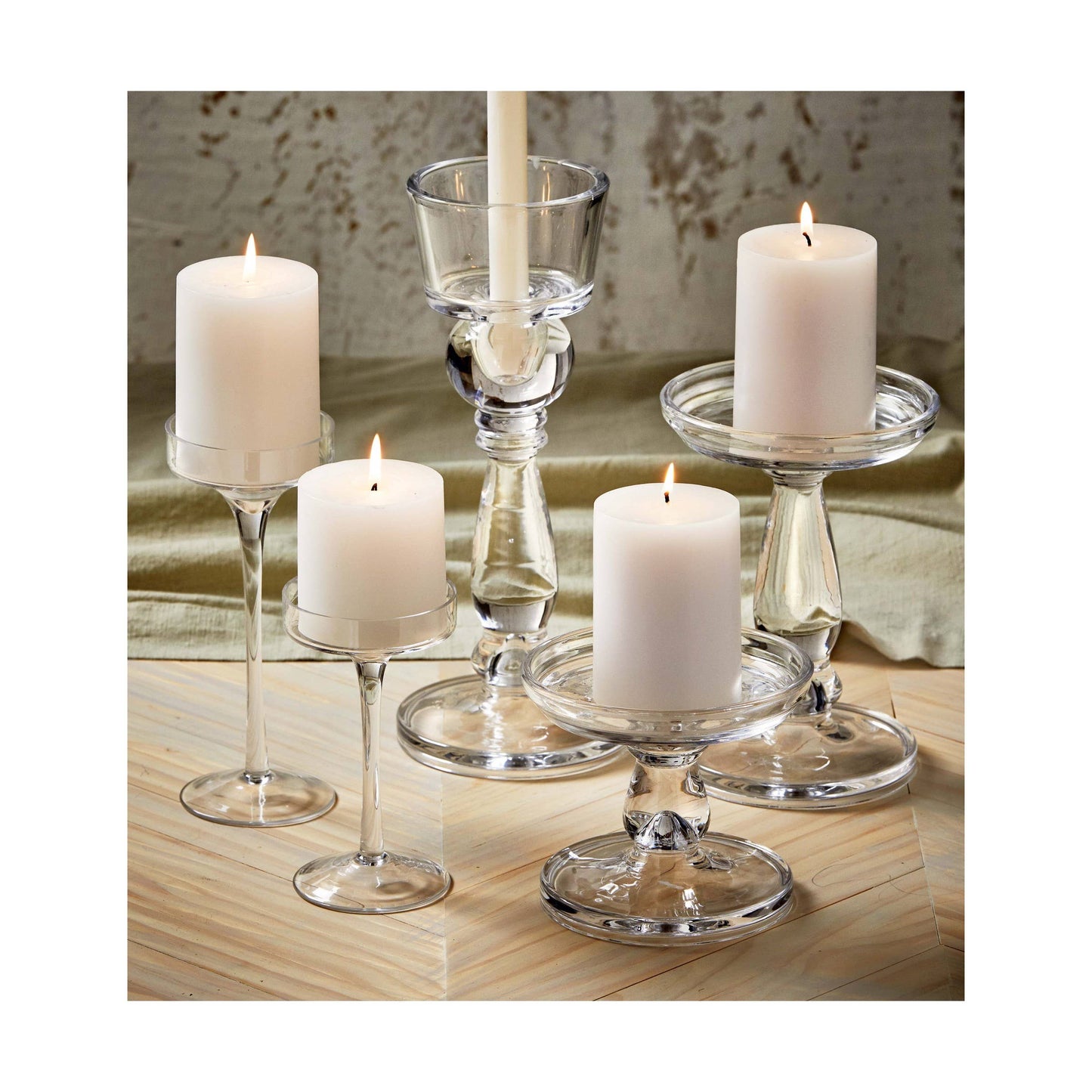 Chapel Wedding Pillar Candle 4x4 - White