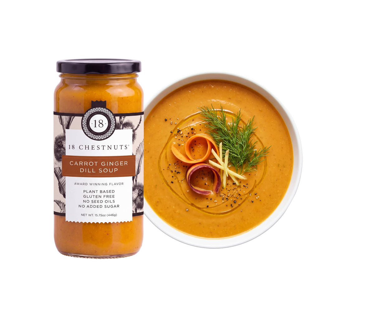 Carrot Ginger Dill Soup -16 Oz