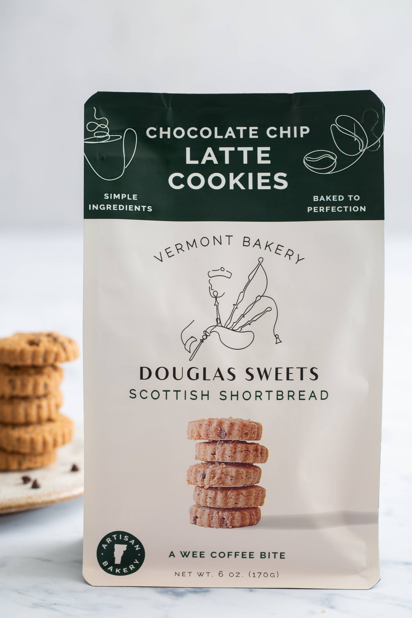 Latte Chocolate Chip Shortbread – Coffee & Chocolate
