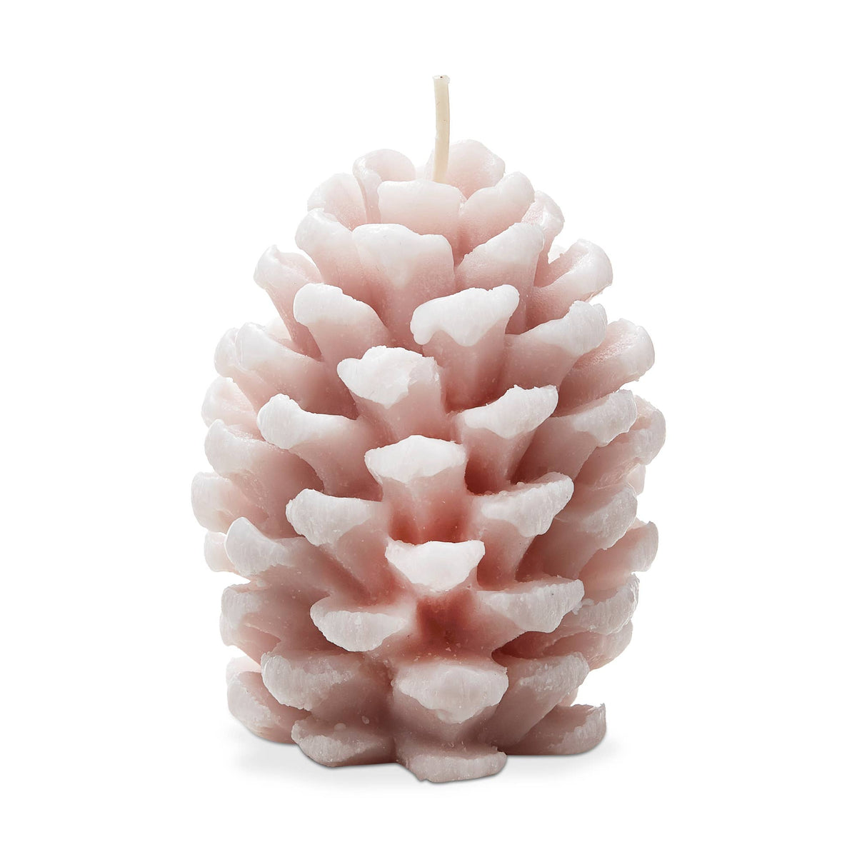Frosted Pine Cone Candle Blush Paraffin Wax Christmas