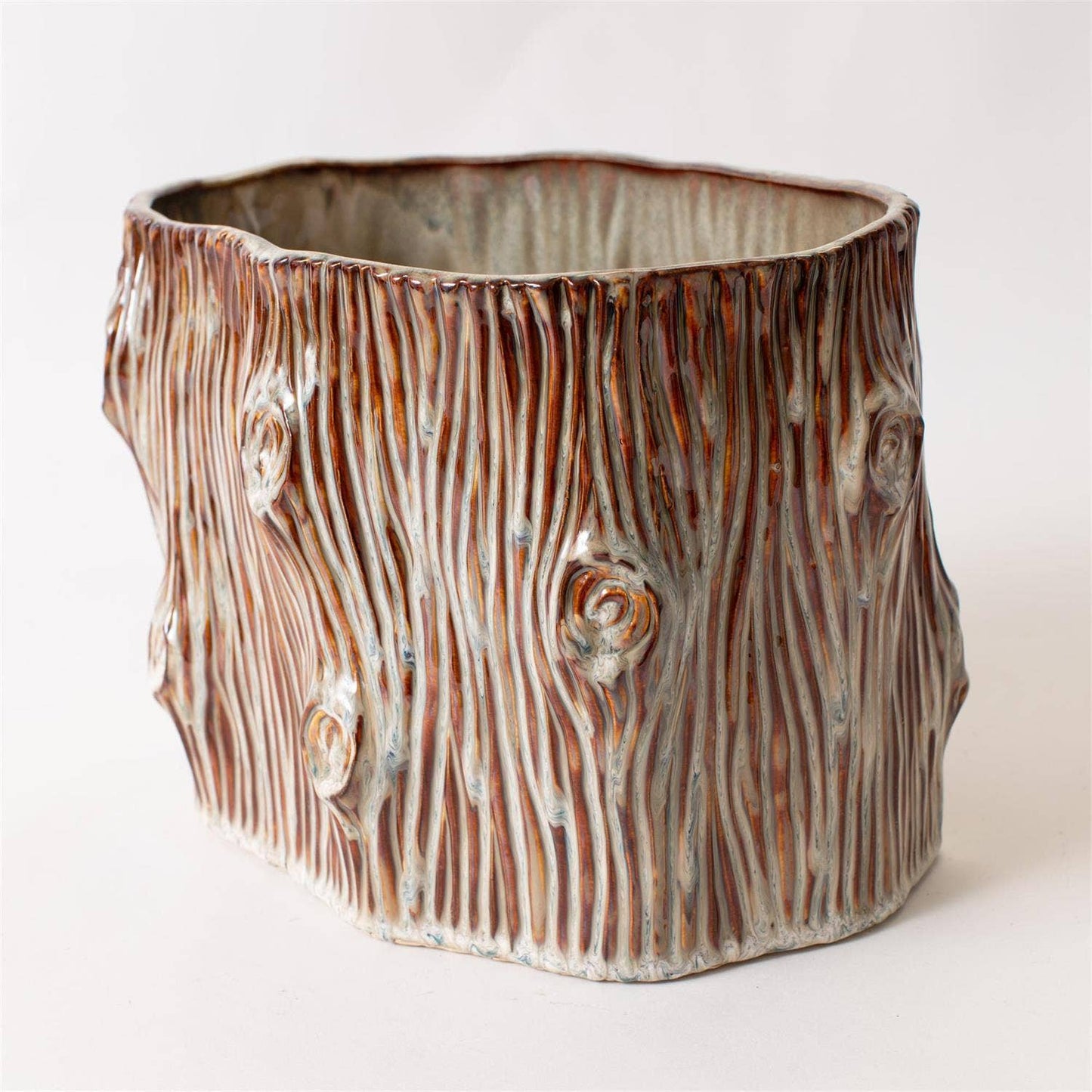 Faux Tree Stump Large Planter
