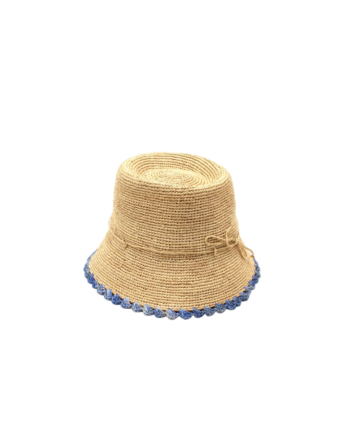 Crochet Bucket Straw Hats with Colored Edge