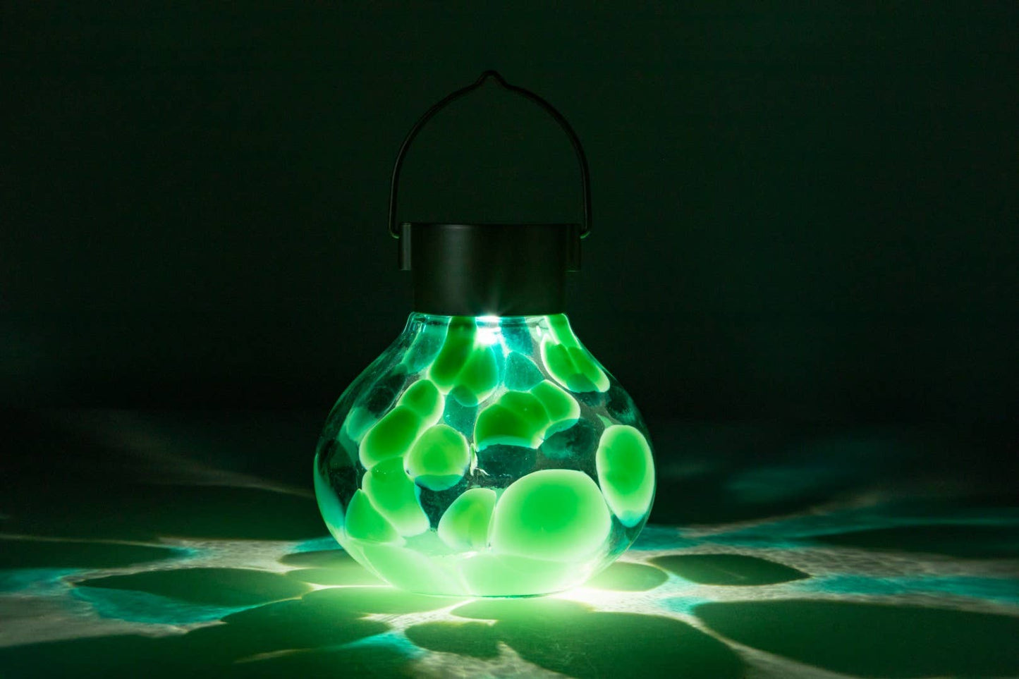 'Teal' Tea Lantern - Glass Outdoor Solar Lantern