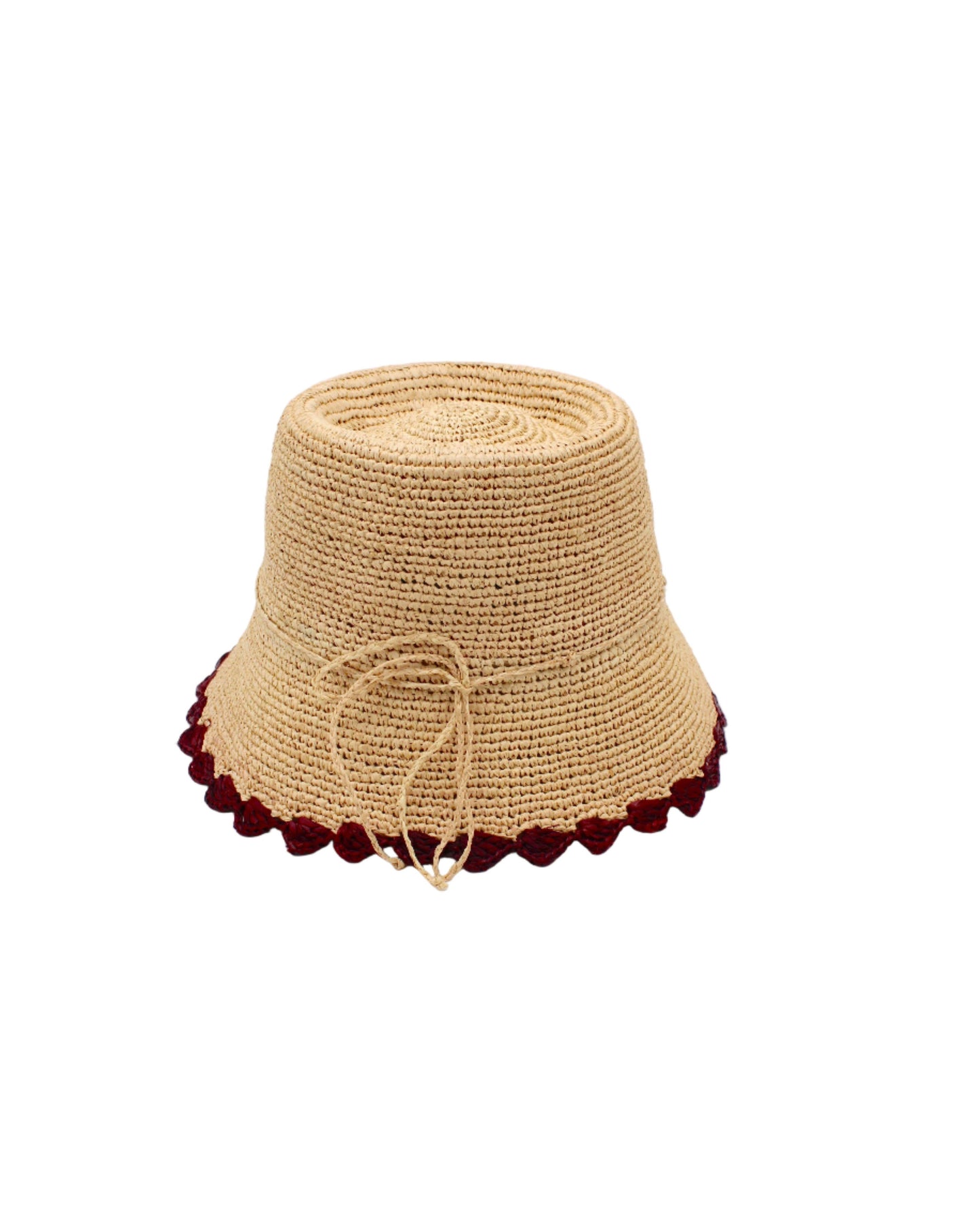 Crochet Bucket Straw Hats with Colored Edge
