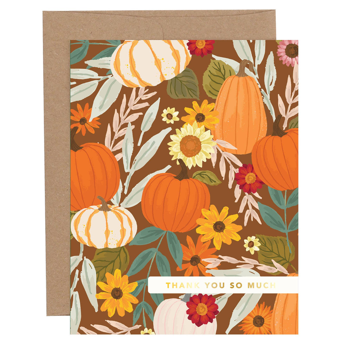 Thank You So Much Fall Pumpkin Greeting Card
