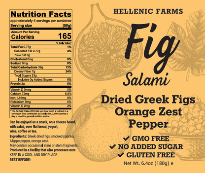 Vegan Fig Salami - Orange Zest & Aleppo Pepper