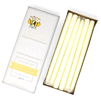 12" Hand Dipped Unscented Taper Candles - 39 Colors USA Made