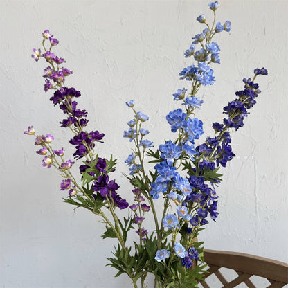 35''T Silk Faux Delphinium Flower Stem, Spring/Summer Flower