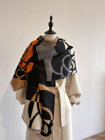 Orange / Black Geo Rose Wrap