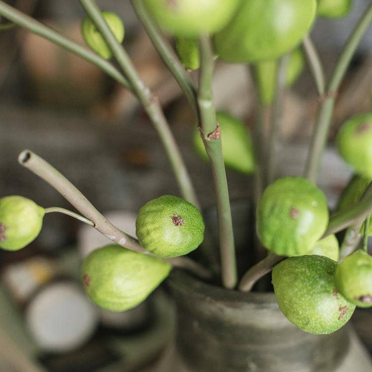Artificial Fig Fruit Stem 30" Tall Silk Branch