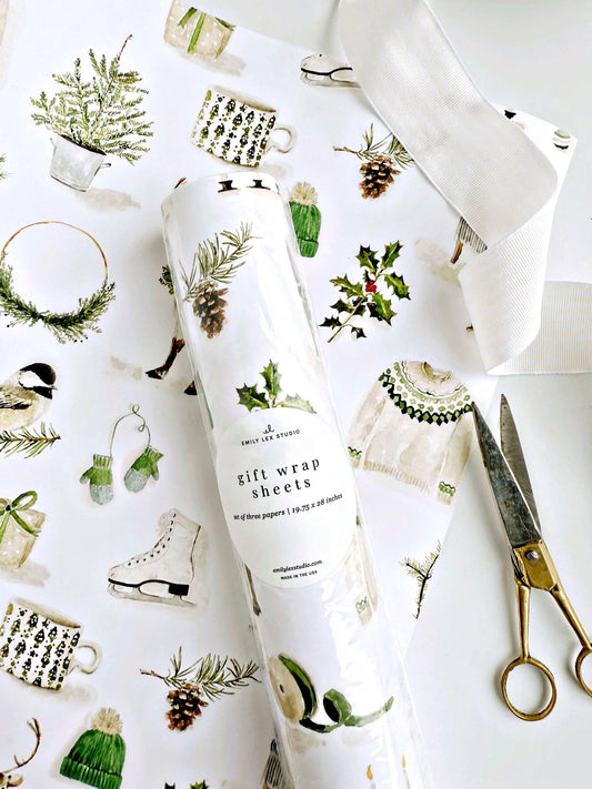 Evergreen gift wrapping paper