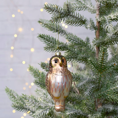 Glass Screech Owl Ornament