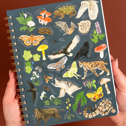 Midnight Flora & Fauna Spiral Notebook