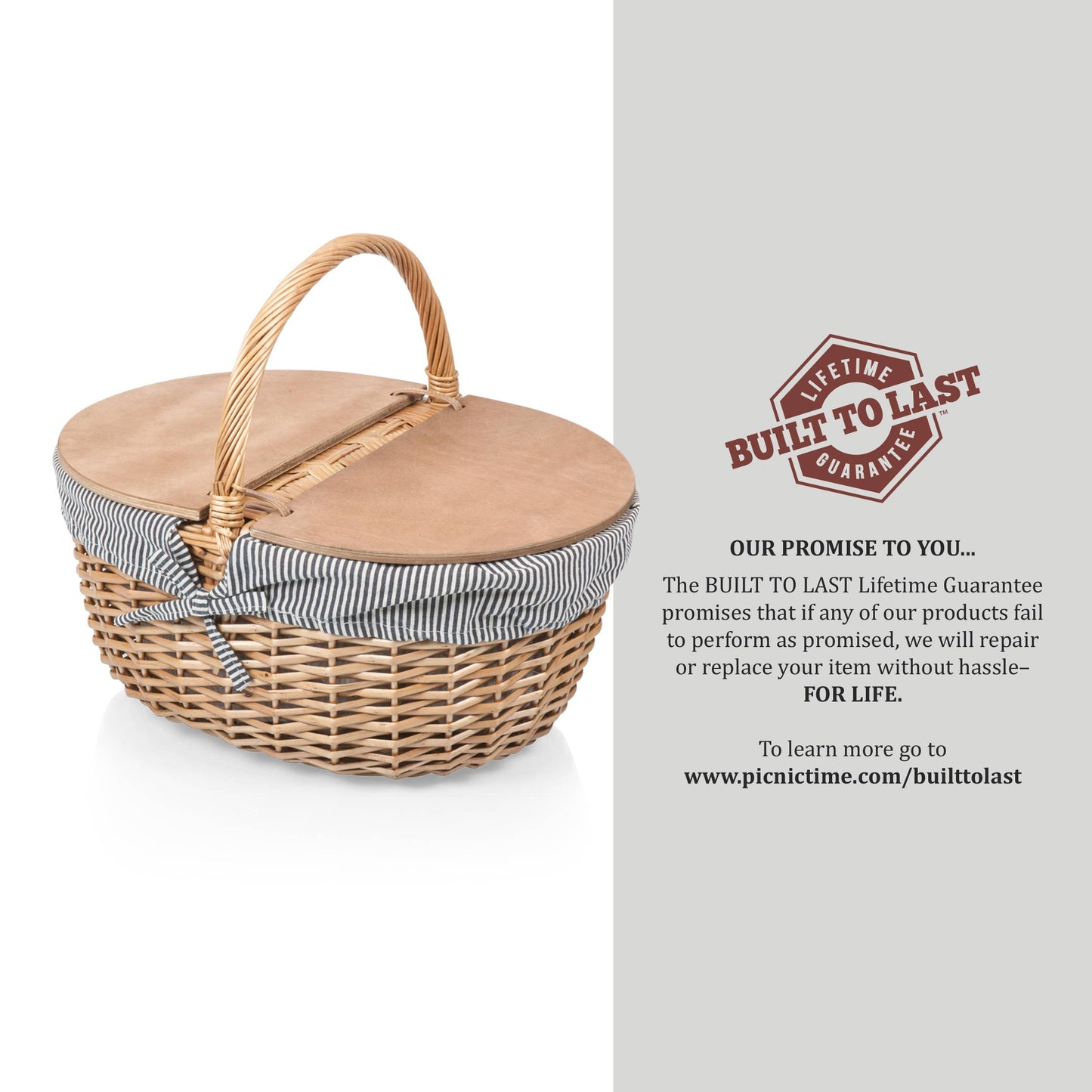 Country Vintage Picnic Wicker Basket