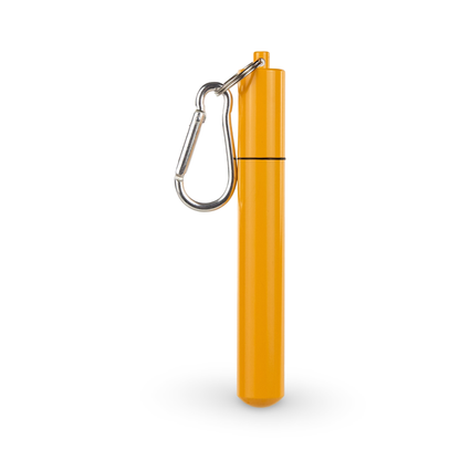 Collapsable Metal Straw Keychain w/ Cleaner