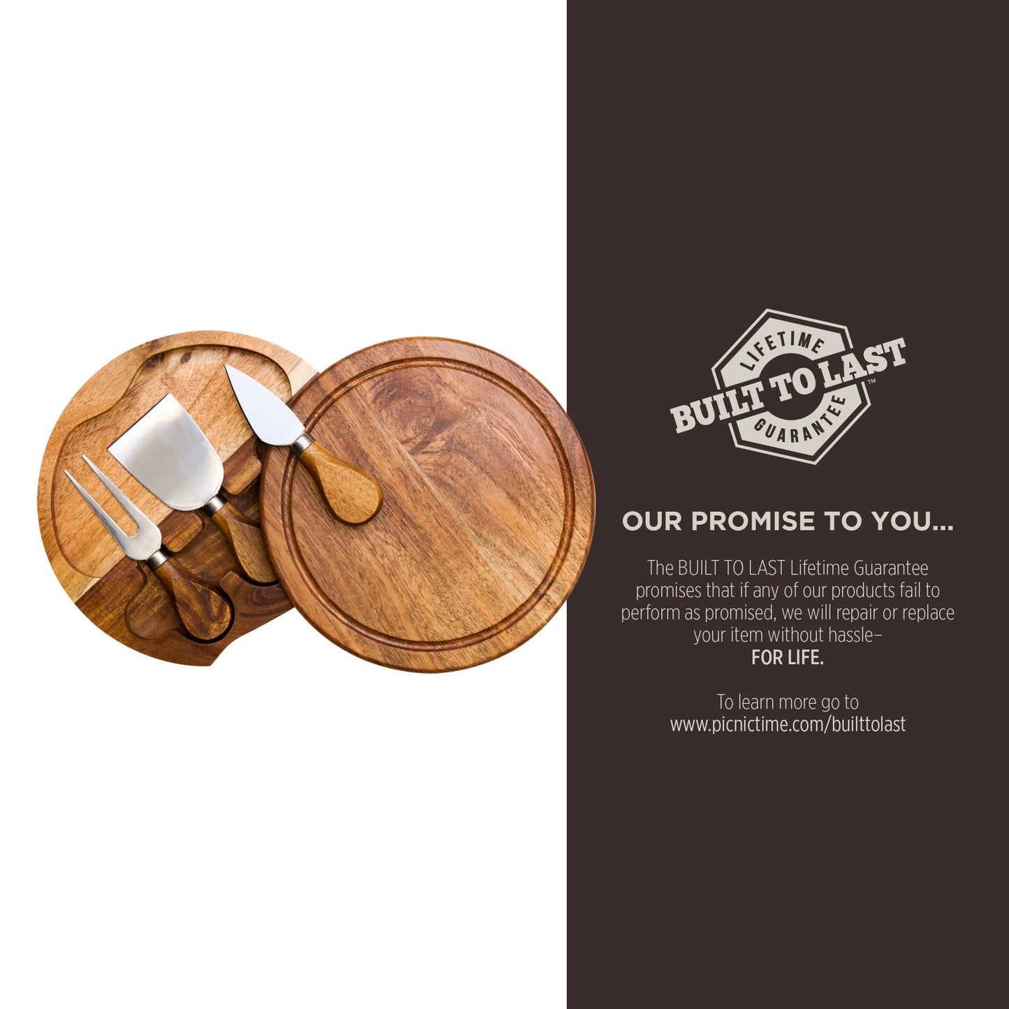 Acacia Brie Cheese Cutting Board & Tools