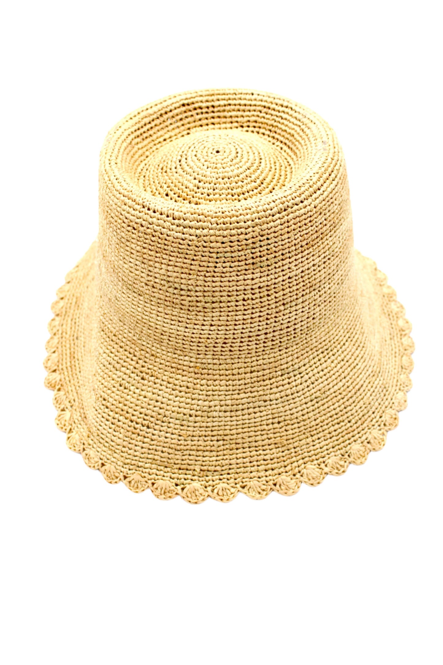 Crochet Bucket Straw Hats with Colored Edge