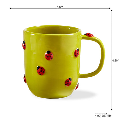 Garden Ladybug Mug Green Multi Earthenware Spring