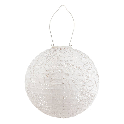 Stella Monstera Solar Lantern - Porcelain