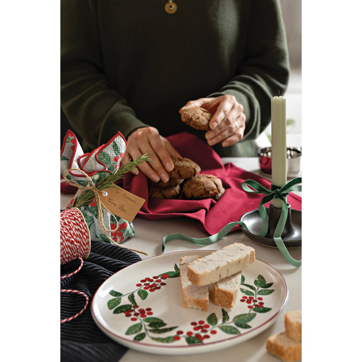 Merry Berry Christmas Recycled Microfibre Dishcloth