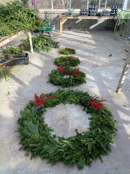 Wreath Mixed greens all sizes' (PRE-ORDER)