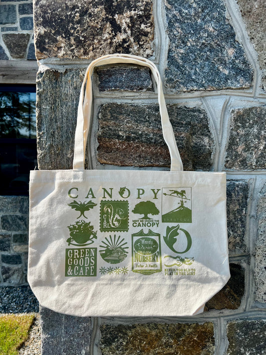 Canopy Screen Print Gusseted Tote (Cotton)