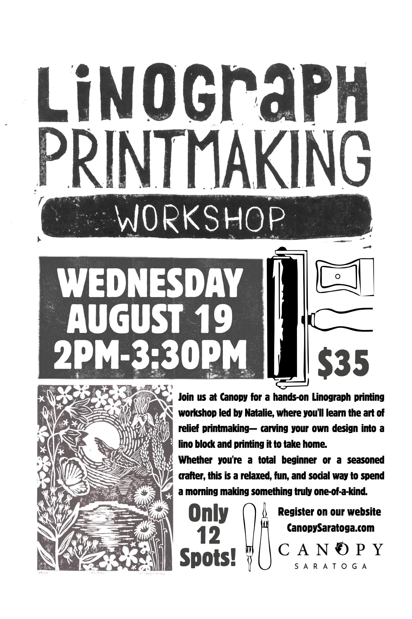Canopy Create — Linograph Printmaking — Wed Aug 19
