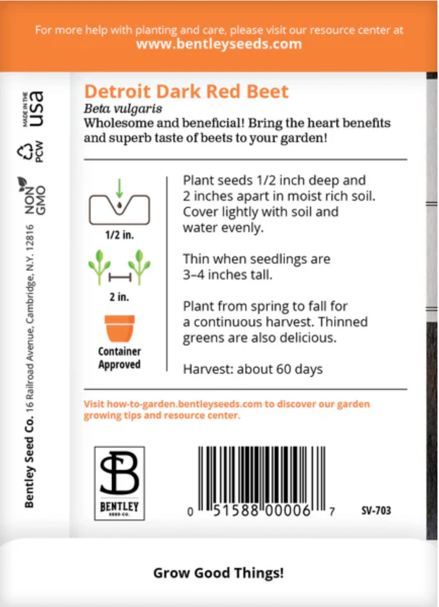 Beets 'Detroit' - Vegetable Seeds