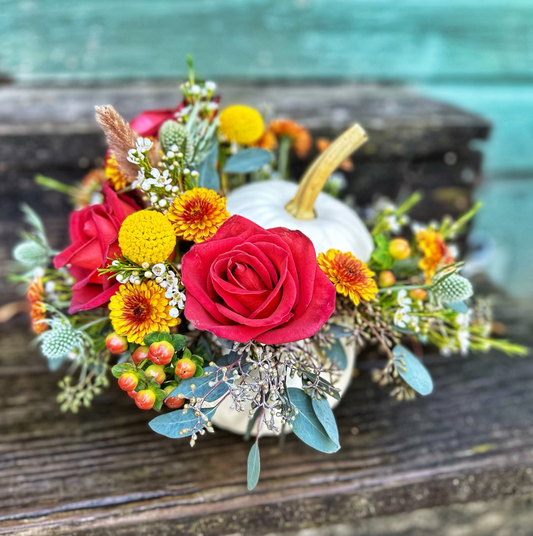Create A Pumpkin Flower Arrangement