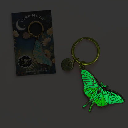 Luna Moth Bag Charm, Glow in the Dark, Fantasy Gift, Witchy 