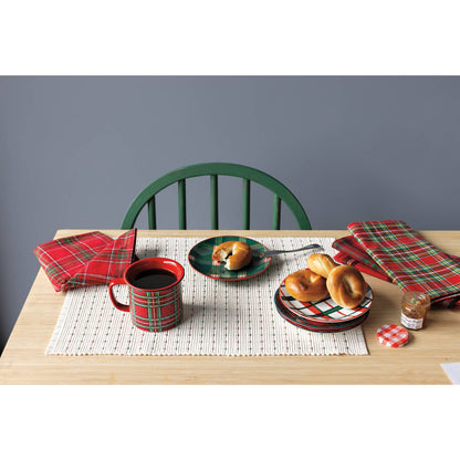 Holiday Plaid Appetizer Christmas Plates