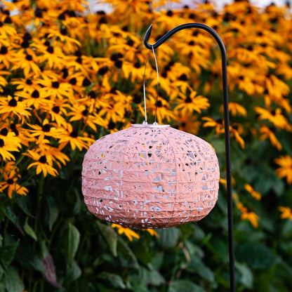 Stella Square Sunflower 11" Solar Lantern - Clay