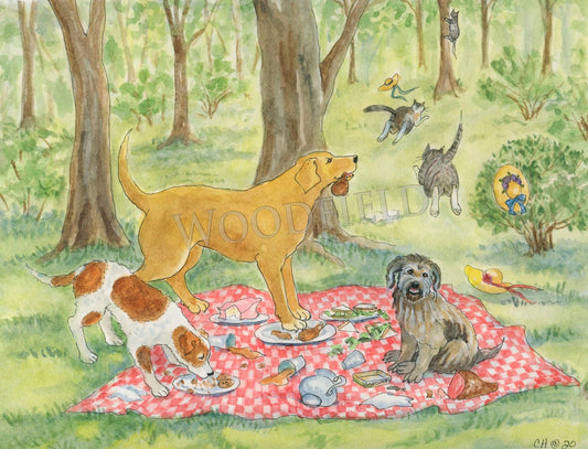 #315 - Bad Dog Picnic Notecard